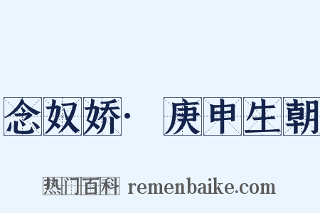 念奴娇·庚申生朝是什么意思的图片